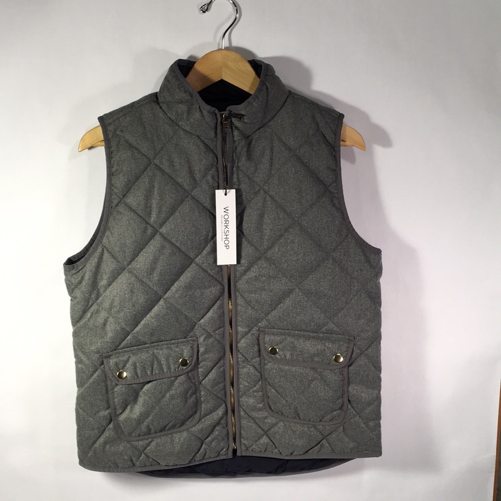 Workshop Grey Quilted Vest